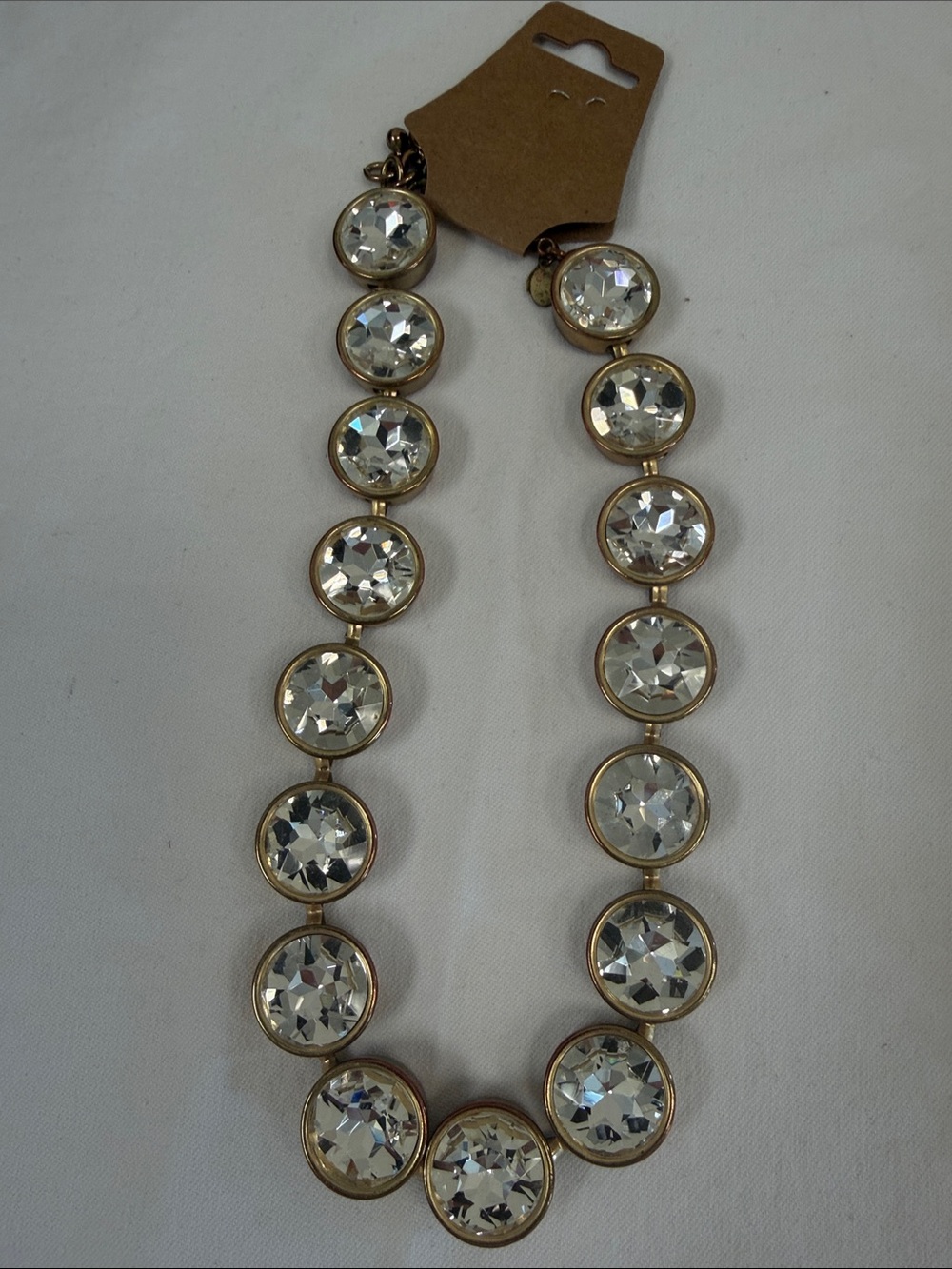 J. Crew Gold-Tone Clear Crystal Statement Necklace